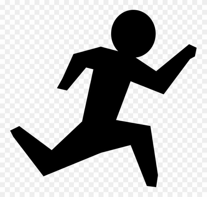 Summer P - E - - Black And White Person Running Clipart
