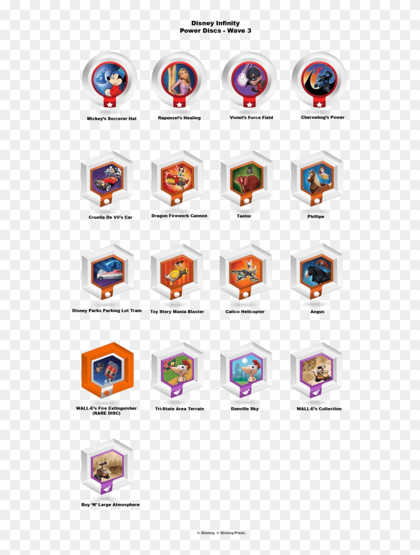 The Third Wave Of Power Discs Are Also Hitting Stores - Disney Infinity 1.0 Power Discs Wave 1 Clipart