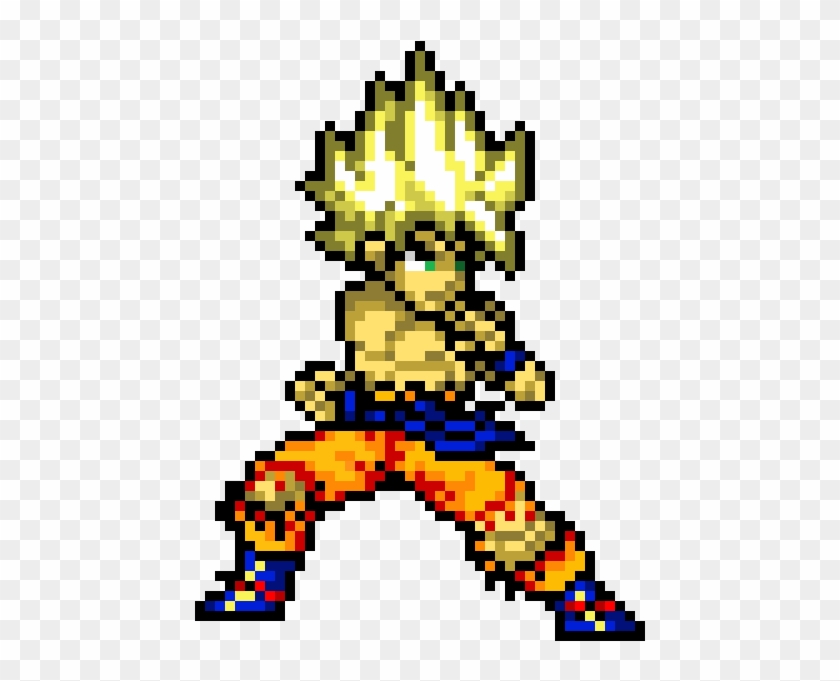Super Saiyan Goku - Super Saiyan Goku Pixel Art Clipart