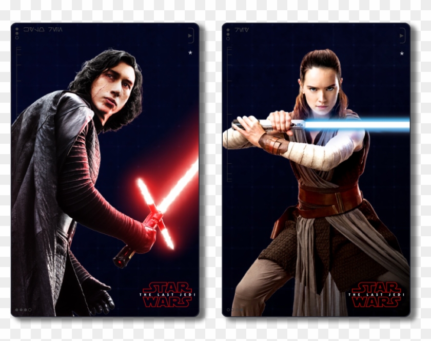 The Last Jedi Costumes Of Kylo Ren And Rey - Kylo Ren Rey The Last Jedi Clipart