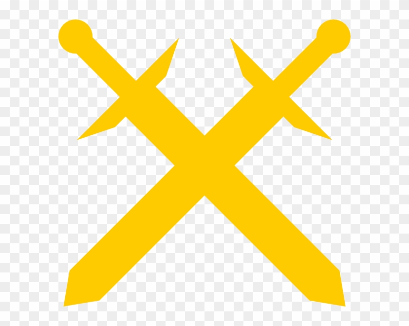 600 X 590 2 - Gold Swords Crossing Png Clipart