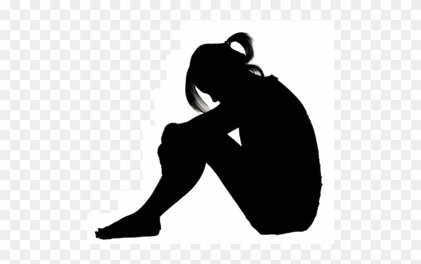 Silhouette Woman Depressed Clipart
