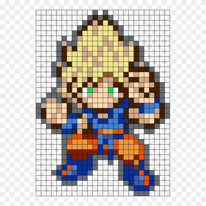 Super Saiyan Goku Perler Bead Pattern / Bead Sprite - Goku Ssj Goku Pixel Art Clipart