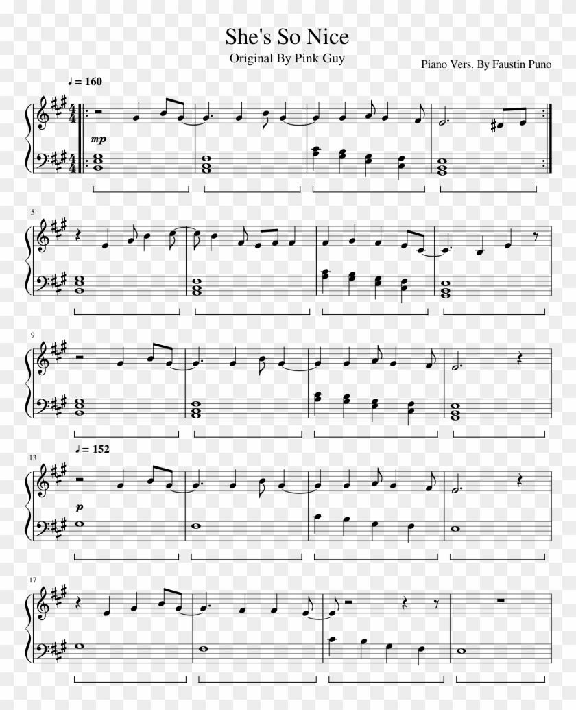 She's So Nice - Blah Blah Blah Partition Piano Clipart