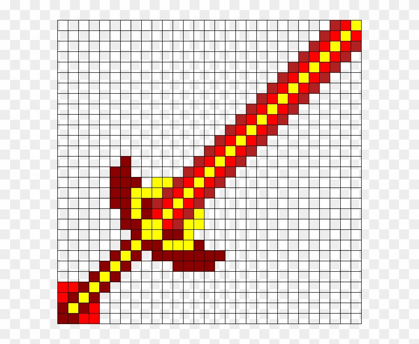 Nether Sword Long - Perler Bead Sword Pattern Clipart