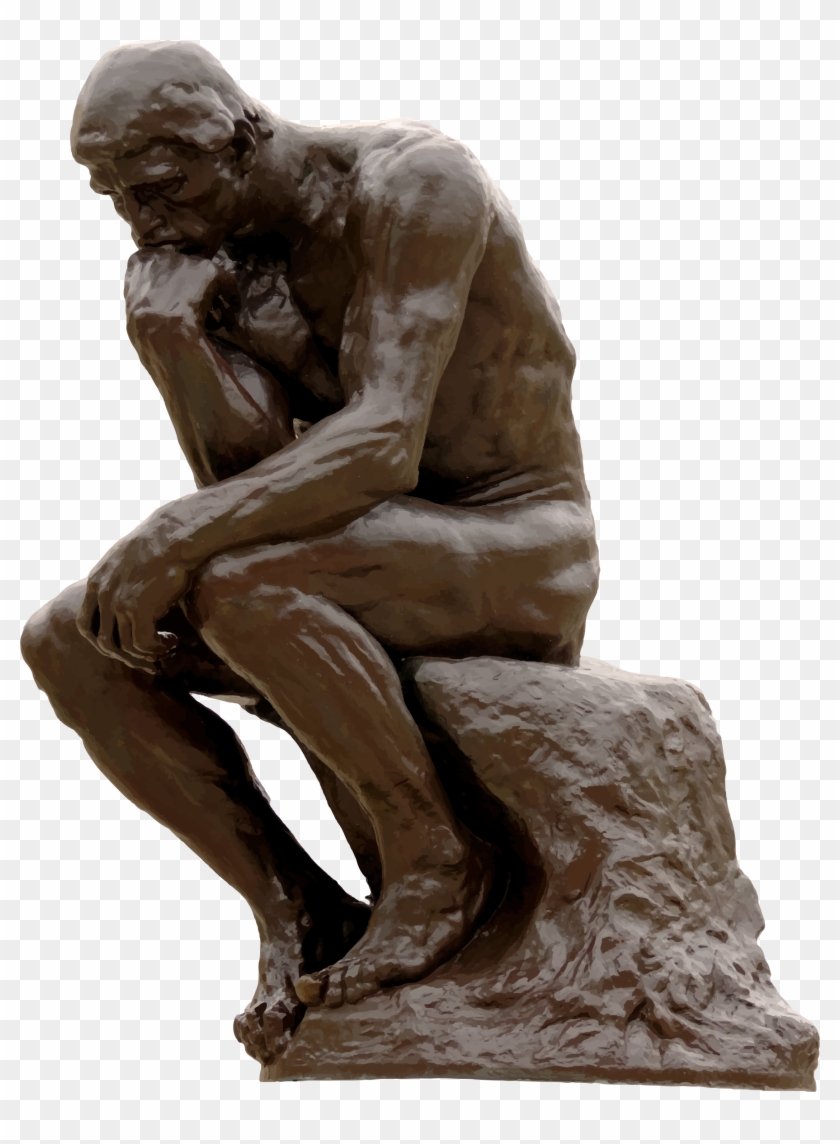 Download - Thinking Man Statue Png Clipart
