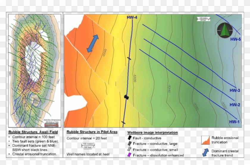 Left Rubble Depth Structure Map - Map Clipart