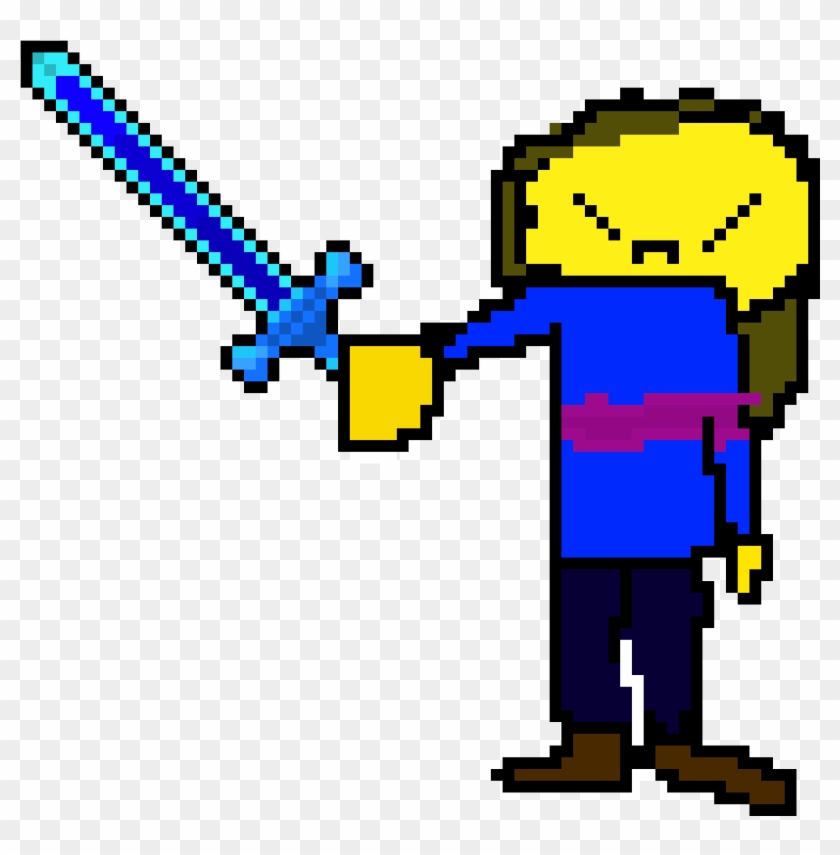 Frisk Has A Sword From Minecraft - Cartoon Clipart #239153