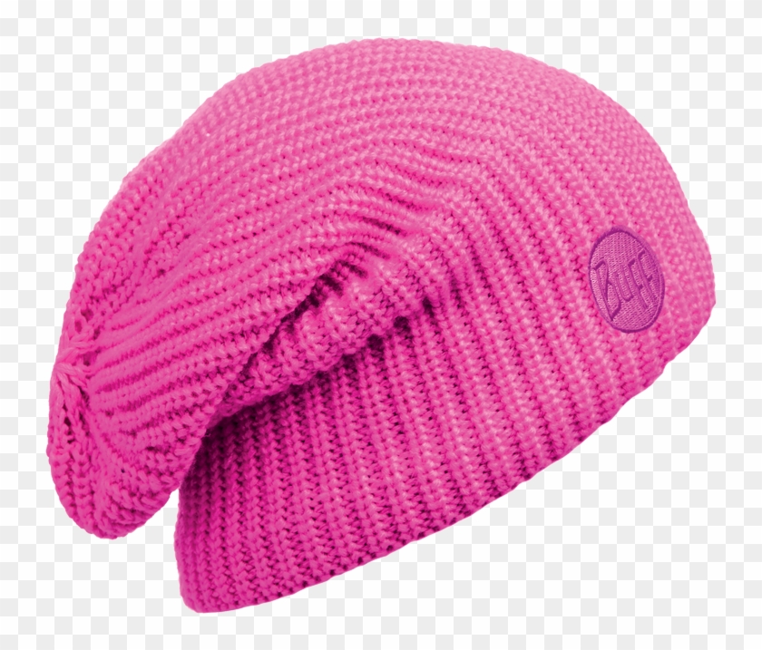 Knitted & Polar Slouchy Hat Drip Pink Fluor - Pink Knitted Hat Png Clipart