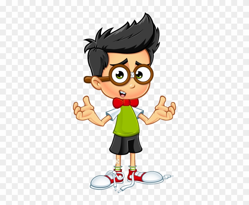 Geek Boy Confused - Geek Boy Cartoon Clipart