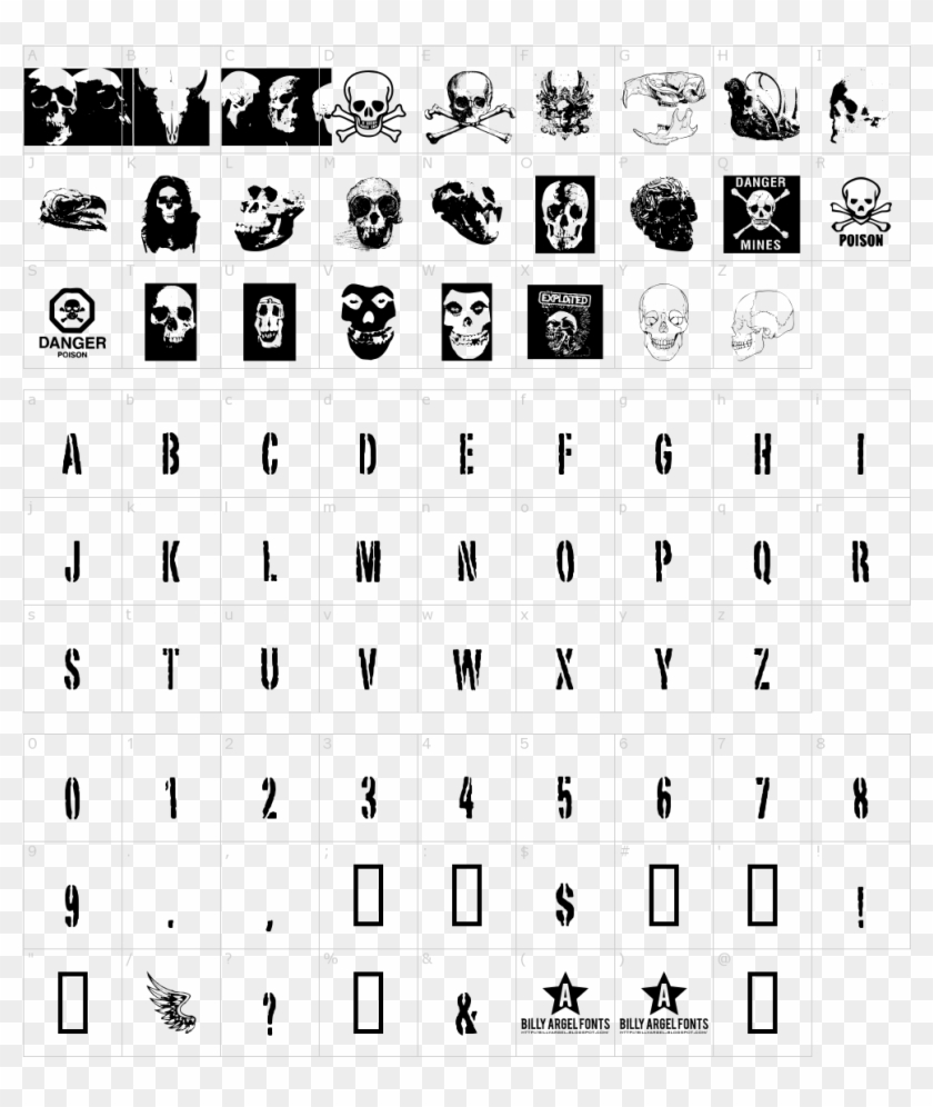Skull And Bones , Png Download - Skull Font Clipart