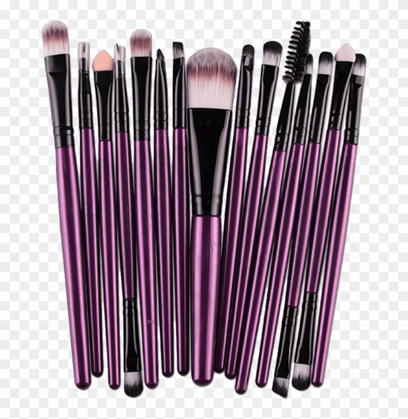Dropshipping 15pc Nylon Professional Makeup Brush Set - Maange Pro 15pcs Eye Shadow Foundation Eyebrow Eyeliner Clipart