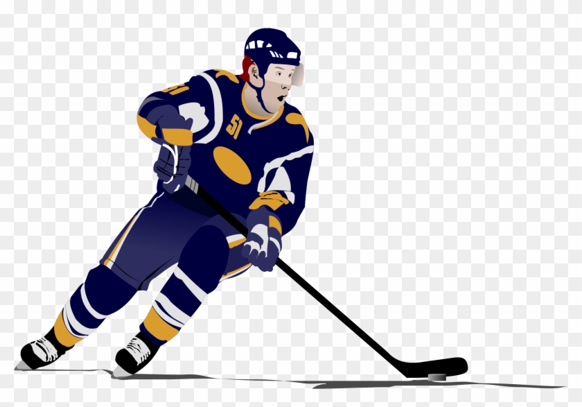 Vector Transparent Library Ice Hockey Stick Clipart - Hockey Player Clipart - Png Download