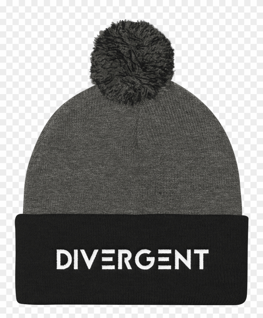 Divergent Pom Pom Beanie - Knit Cap Clipart
