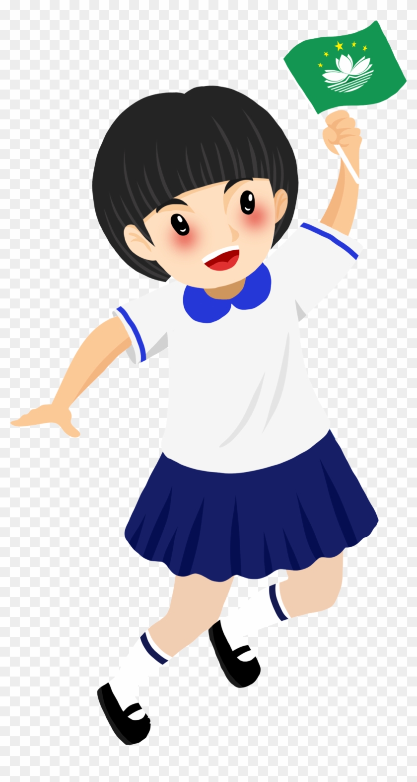 Macau Return 19th Anniversary Hand Drawn Girl Png And - Cartoon Clipart #2302776