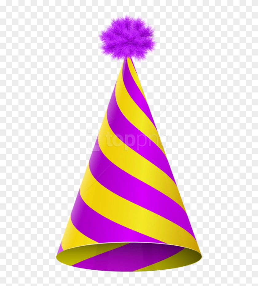 Free Png Party Hat Purple Yellow Transparent Png Images - Purple Birthday Hat Png Clipart #2302783