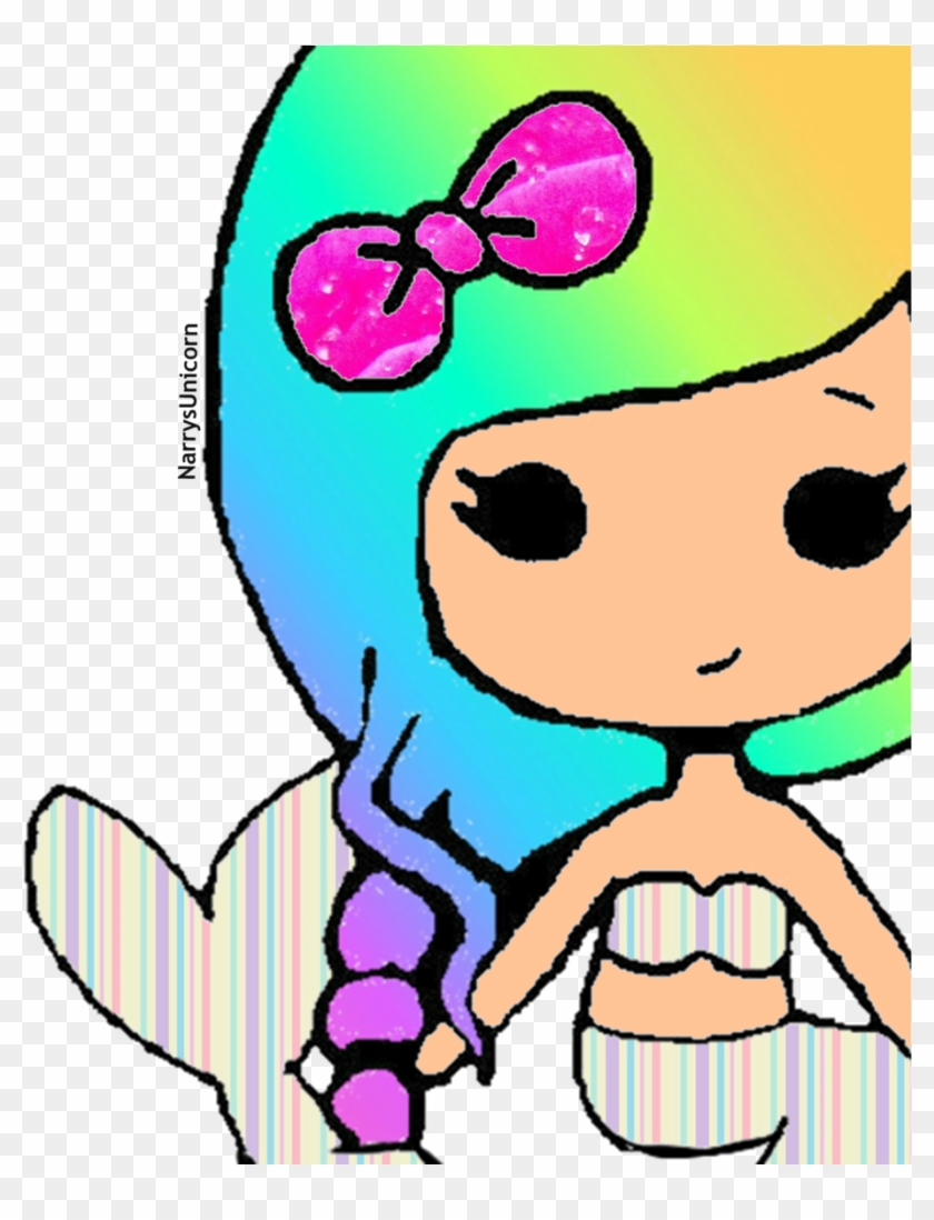 Rainbow Mermaid Instgram Chibi Girl Png By Narrysunicorn - Chibi Girls Mermaid Clipart #2303833