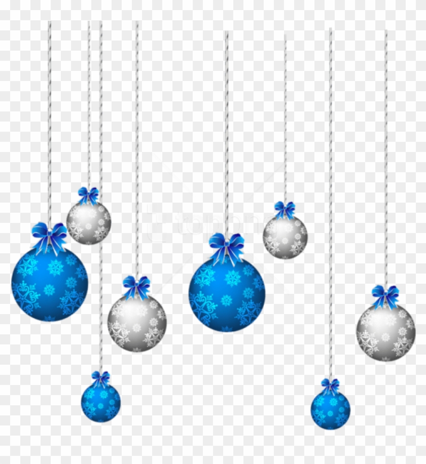 Free Png Blue And White Hanging Christmas Balls Png - Blue Christmas Ornament Png Clipart