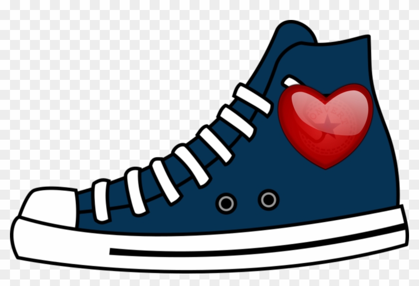 Converse High Top Chuck Taylor All Stars Sports Shoes - Transparent Cartoon Shoe Png Clipart #2304034