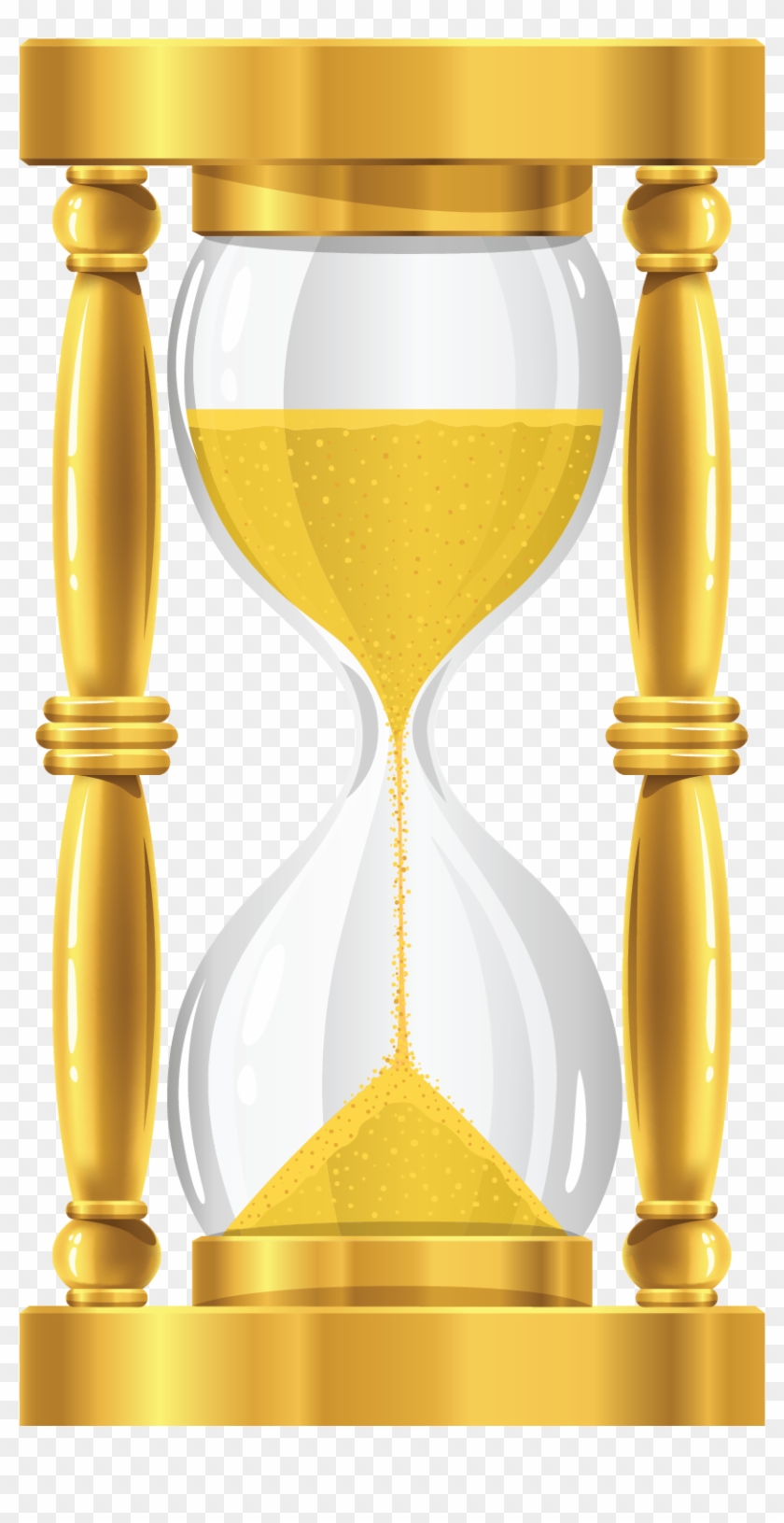 Hourglass Sand Clock Clip Art - Golden Sand Clock - Png Download #2304036
