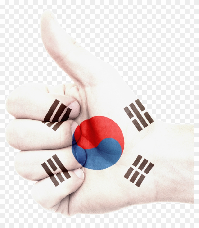 Hand South Korea Flag - South Korea Flag Hand Clipart