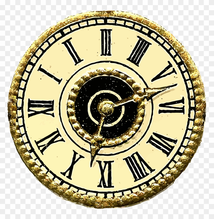 Vintage Style Clock Clipart Png - Free Antique Clock Face Transparent Png
