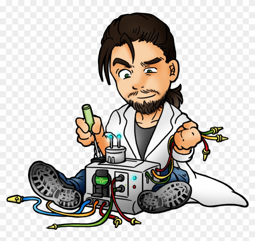 And Mad Scientist In Training - Mad Scientist On Computer Clipart