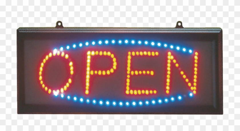 Led Red/blue Landscape Open Sign , Png Download - Open Sign Clipart