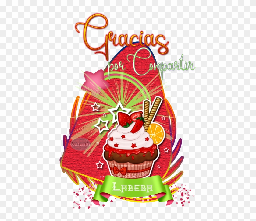 Gracias Por Compartir R - Cupcake Clipart