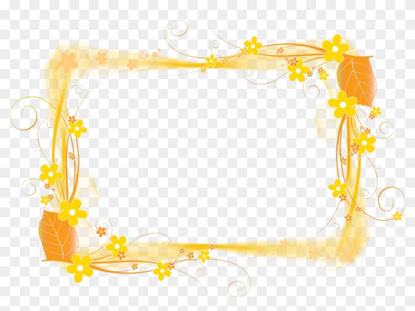Marco De Foto Con Flores Amarillas Png - بطاقة تهنئة مولود جديد Clipart