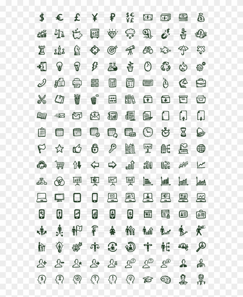 Hand-drawn Office And Business Icons On Behance - Business Icon Pack Png Clipart
