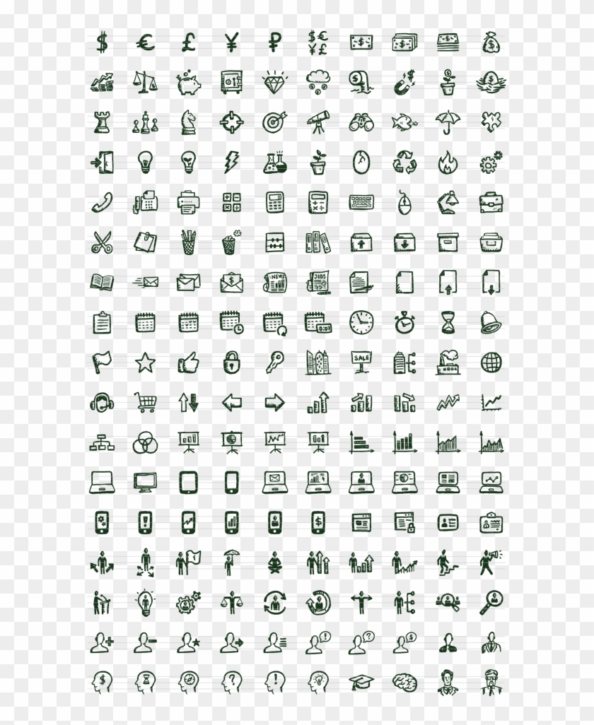 Hand-drawn Office And Business Icons On Behance - Business Icon Pack Png Clipart #2310074