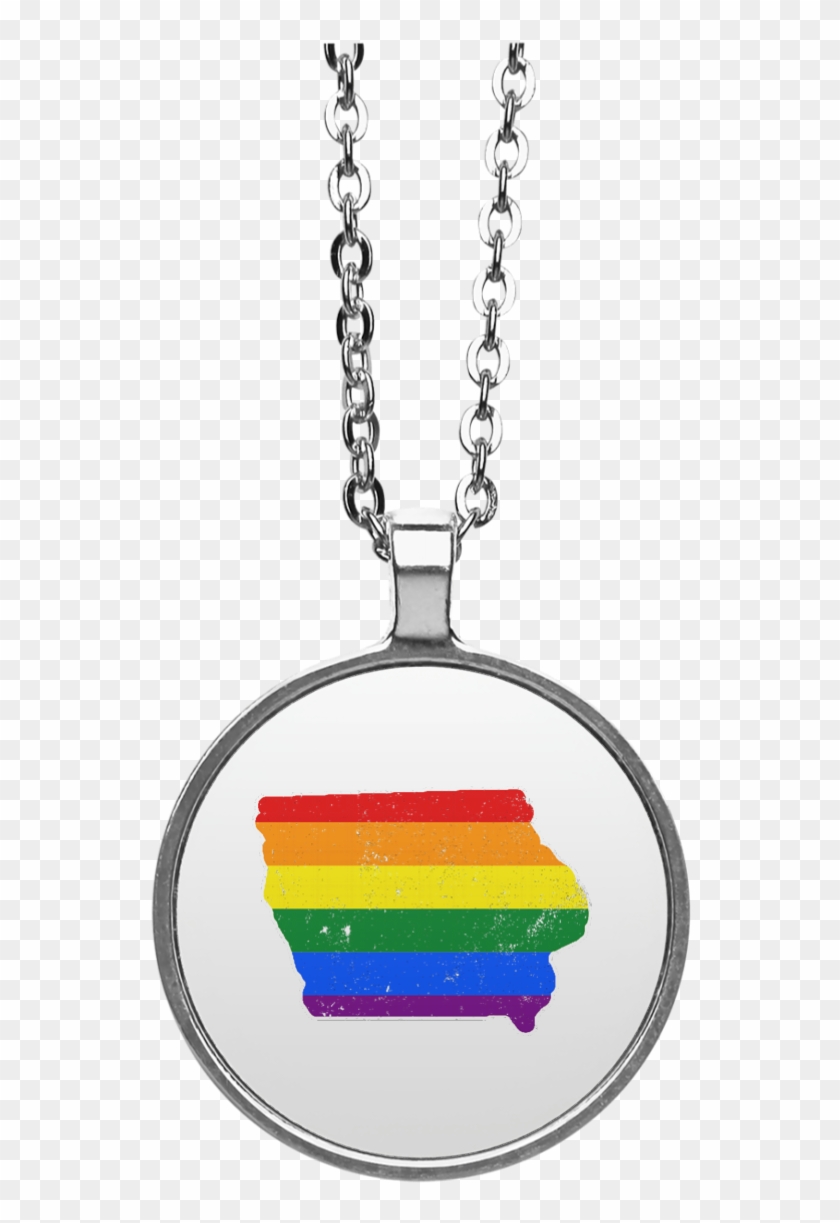 Iowa Rainbow Flag Lgbt Community Pride Lgbt Shirts - Necklace Clipart #2310631