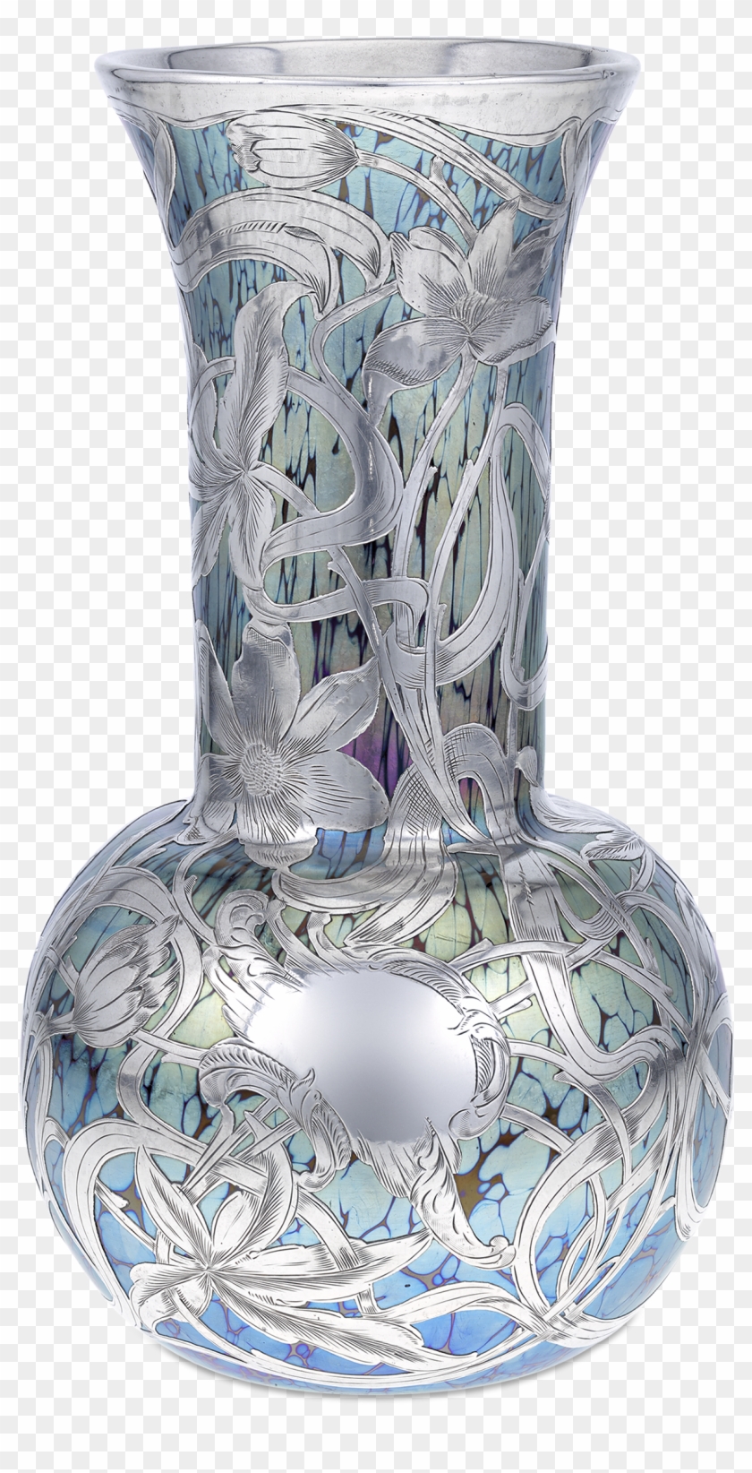 Loetz Silvered And Marbled Art Glass Vase , Png Download Clipart