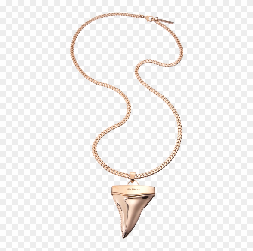 Givenchy Pink Gold Shark's Tooth Pendant Necklace - Chain Clipart