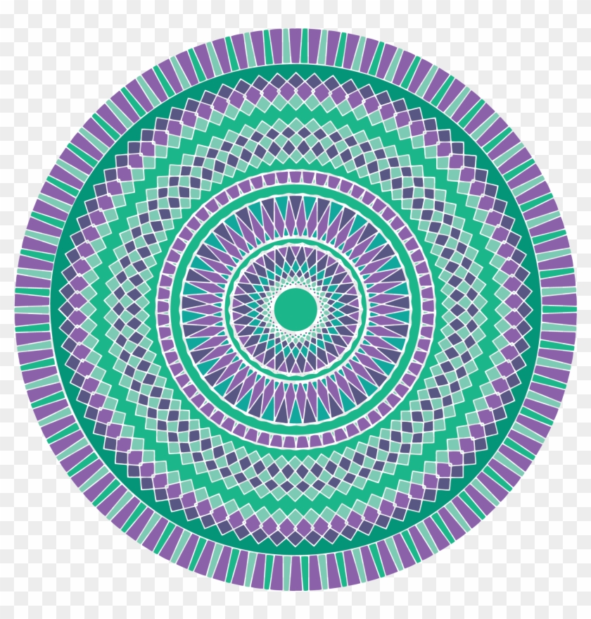 Mandala Swirl Geometric Abstract 1286294 - Green And Purple Mandala Clipart