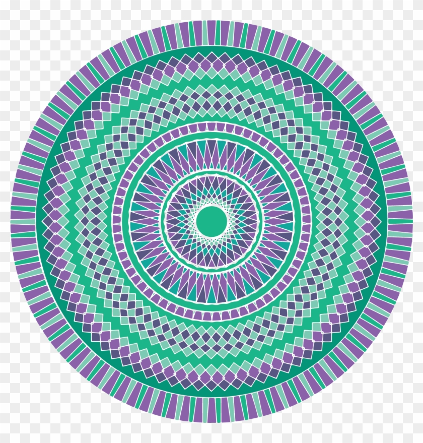 Mandala Swirl Geometric Abstract 1286294 - Green And Purple Mandala Clipart #2311980