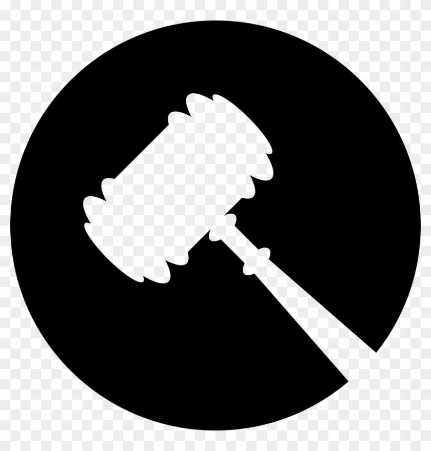 Legal Hammer Symbol In A Circle Comments - Hammer White Icon Png Clipart