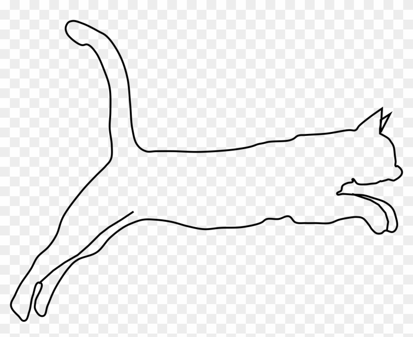 Clipart - Outline Of A Cat Drawing - Png Download