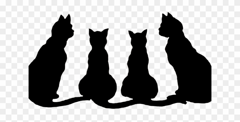 Feline Clipart Cat Silhouette - Vintage Halloween Black Cat - Png Download #2313235