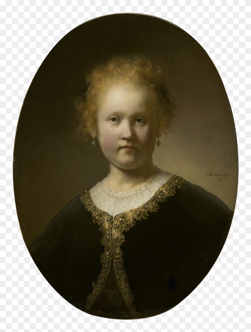 Young Girl In A Gold-trimmed Cloak Clipart