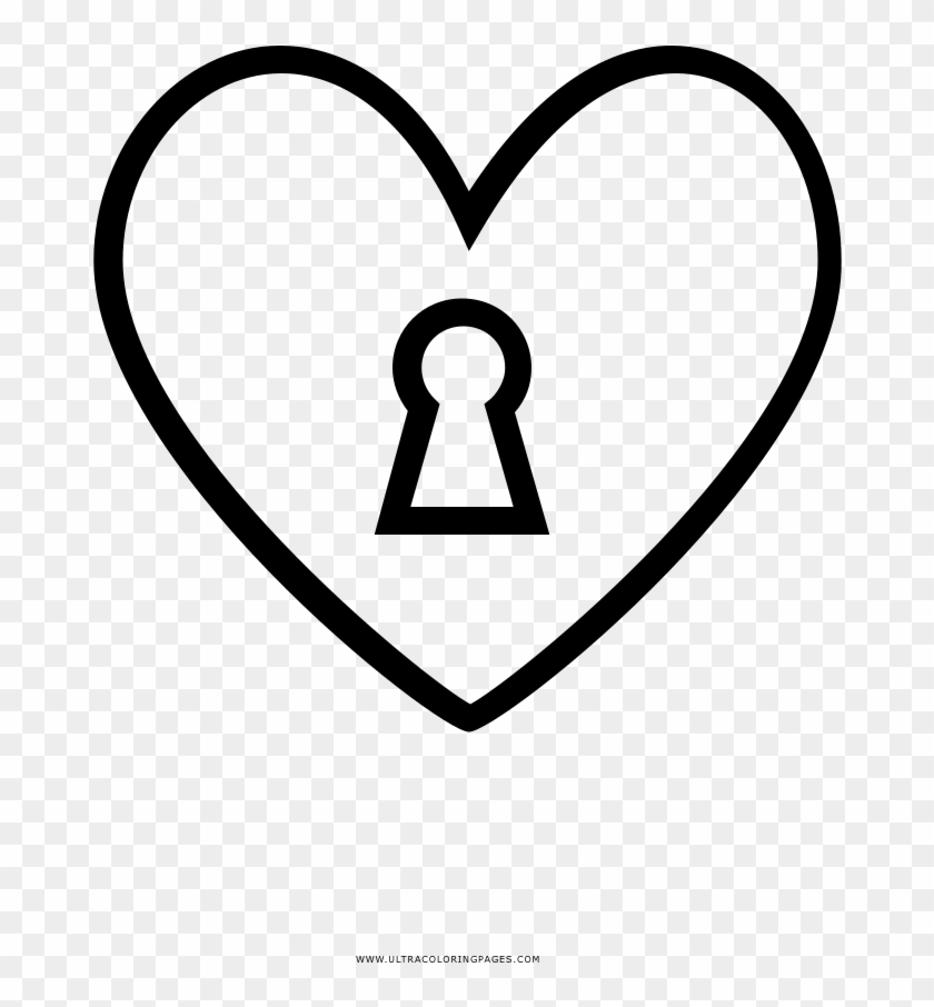 Keyhole Coloring Page - Heart Clipart
