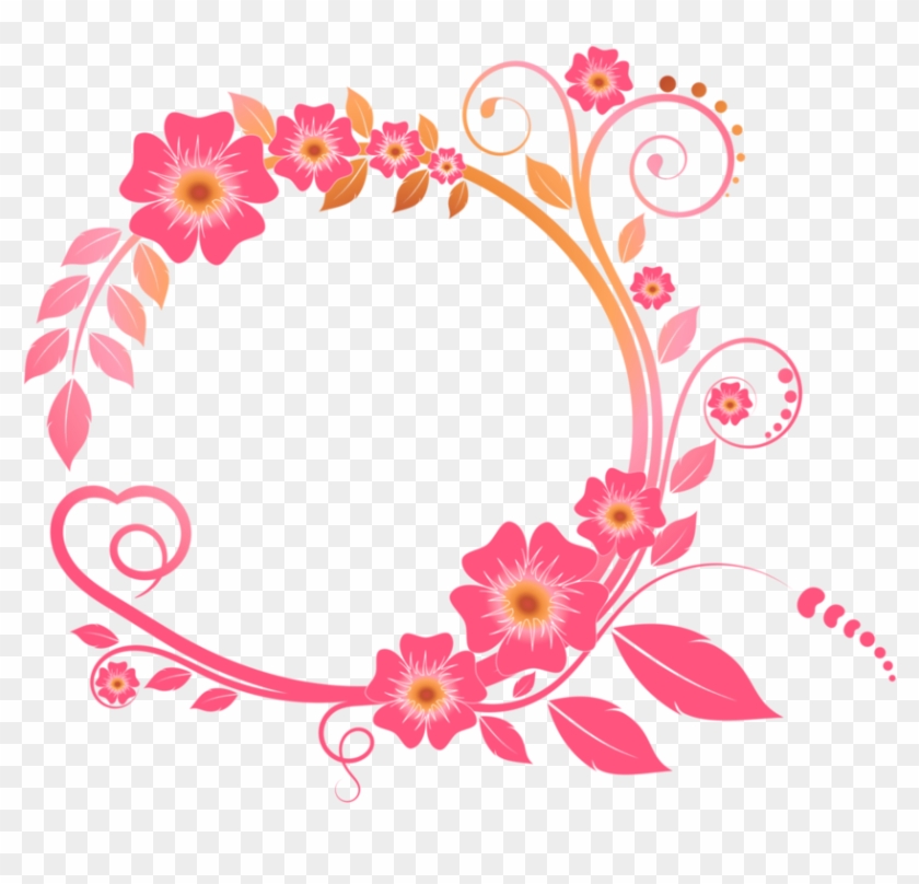 Colored Fl Png High Quality Image - Black Flower Circle Border Clipart