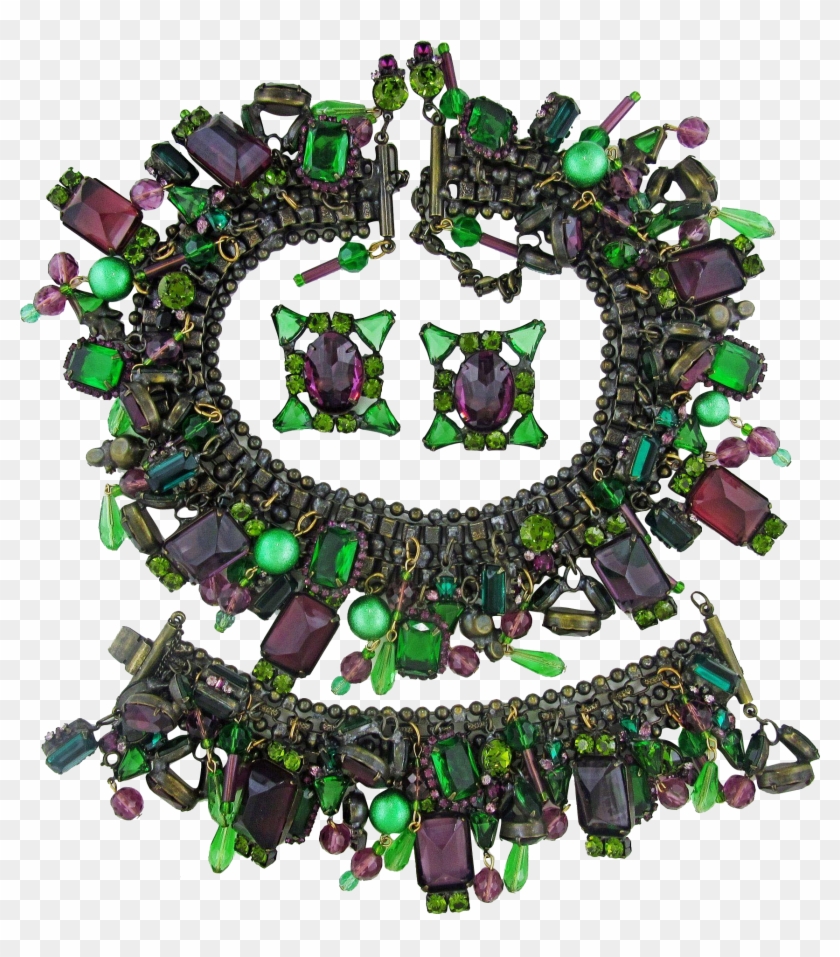 Vintage David Mandel Mardi Gras Colors Super Huge Charm - Necklace Clipart #2316501