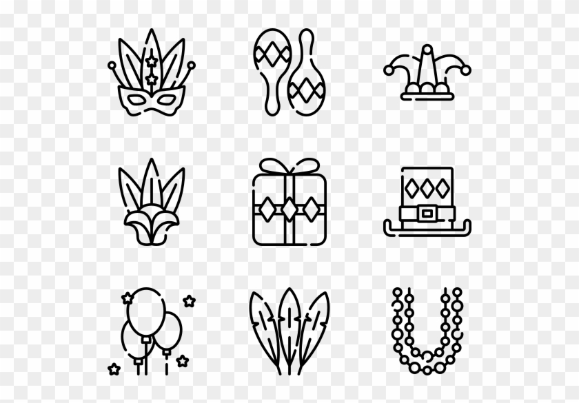 Mardi Gras - Wedding Icons Transparent Background Clipart