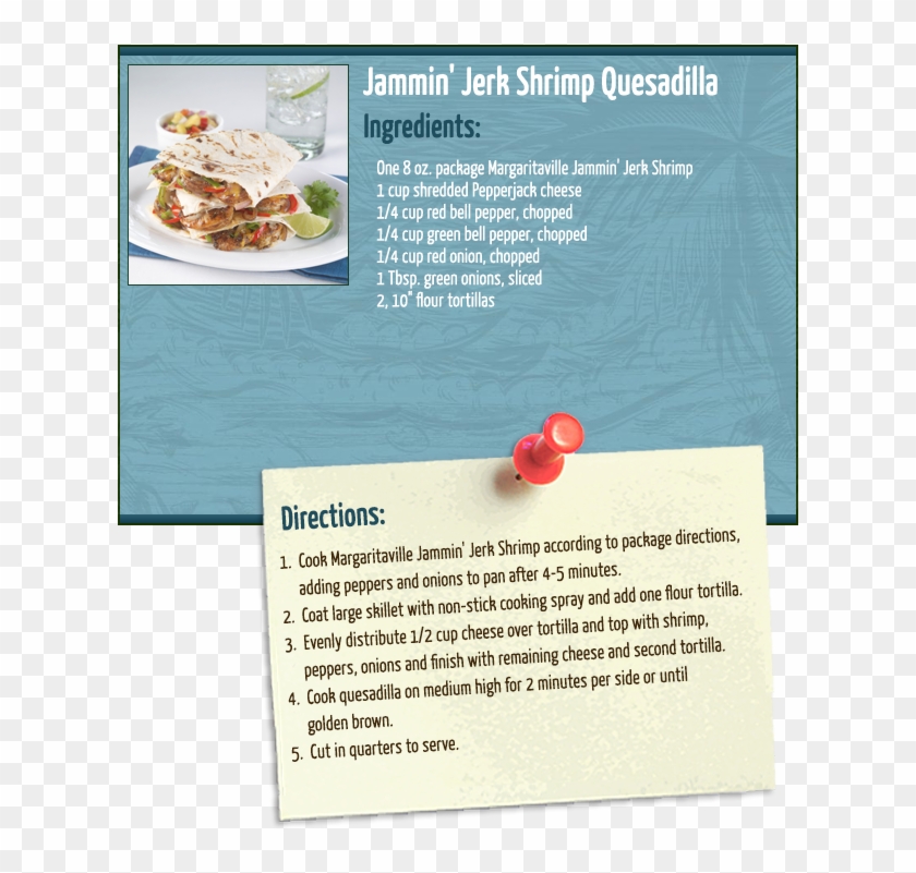 Jerk Shrimp Quesadilla - Baja Buffalo Shrimp Directions Clipart #2317724