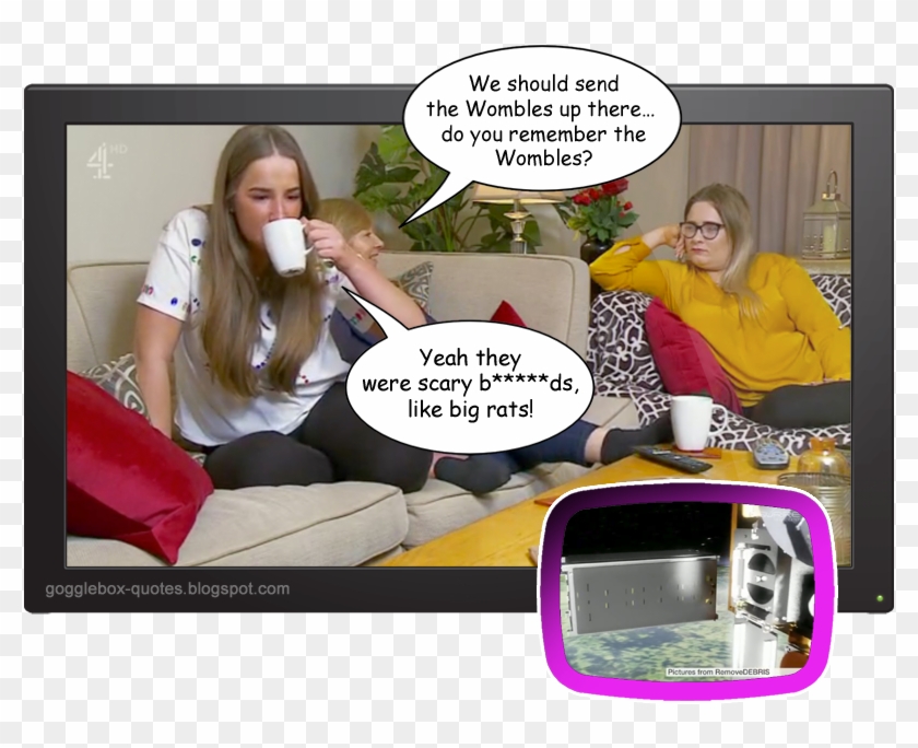 Whilst Watching The News About Collecting Space Debris - Cartoon Clipart #2318087