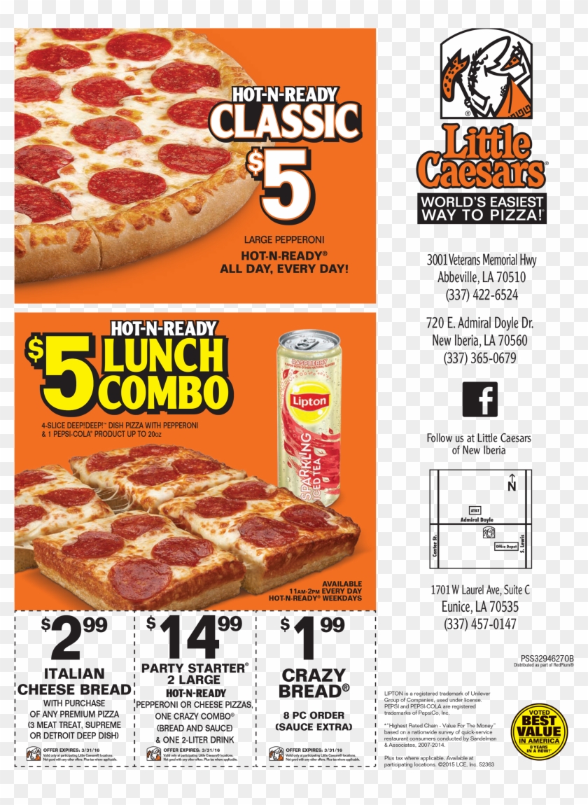 Little Caesars Pizza , Png Download - California-style Pizza Clipart #2319721