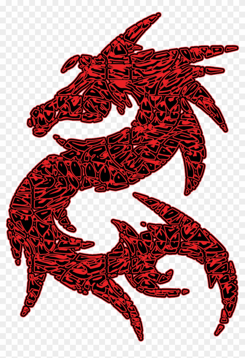 Tribal Red Dragon Image - Illustration Clipart #2320810