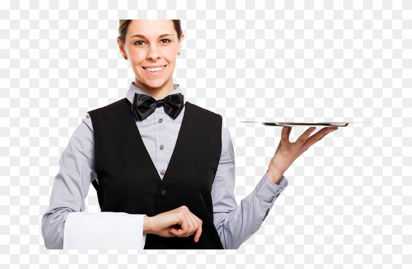 Waiter Holding Plate Clipart
